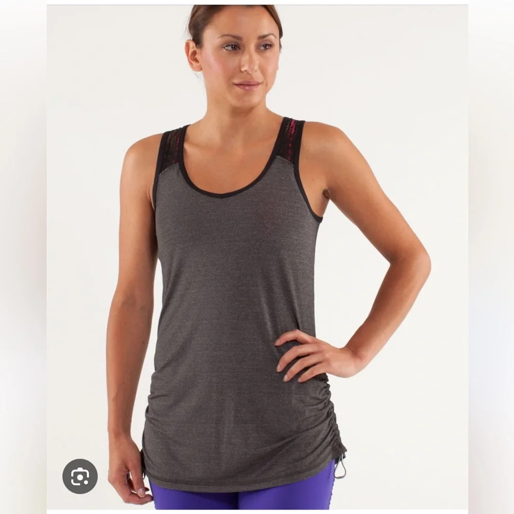 Blue and Black Mesh lululemon Tank Top - Picture 5 of 5